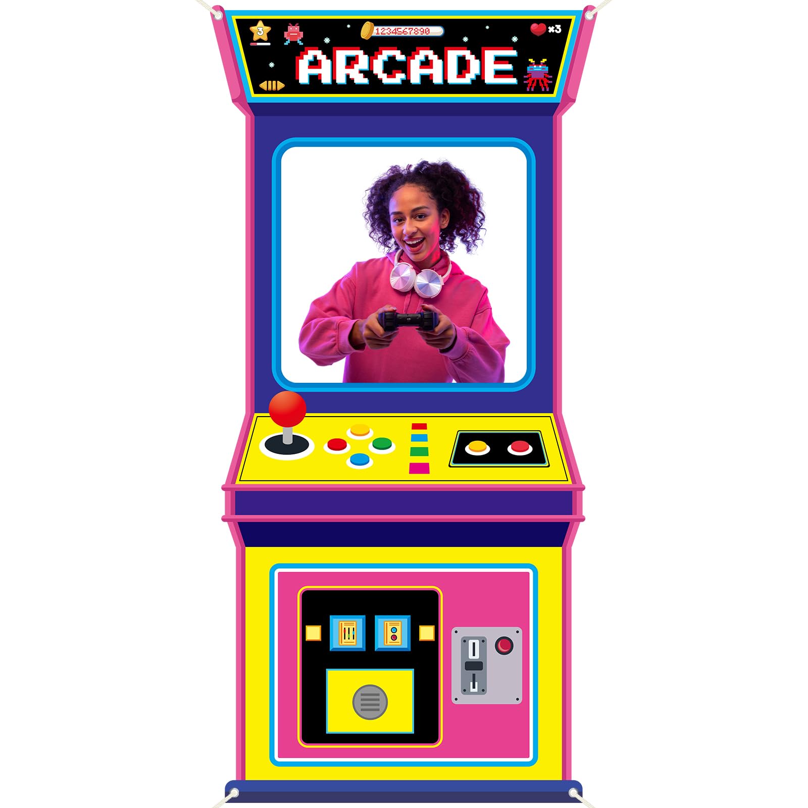 Retro Gaming Decor - Retro Video Oyunları Kumaş Arcade Oyunu