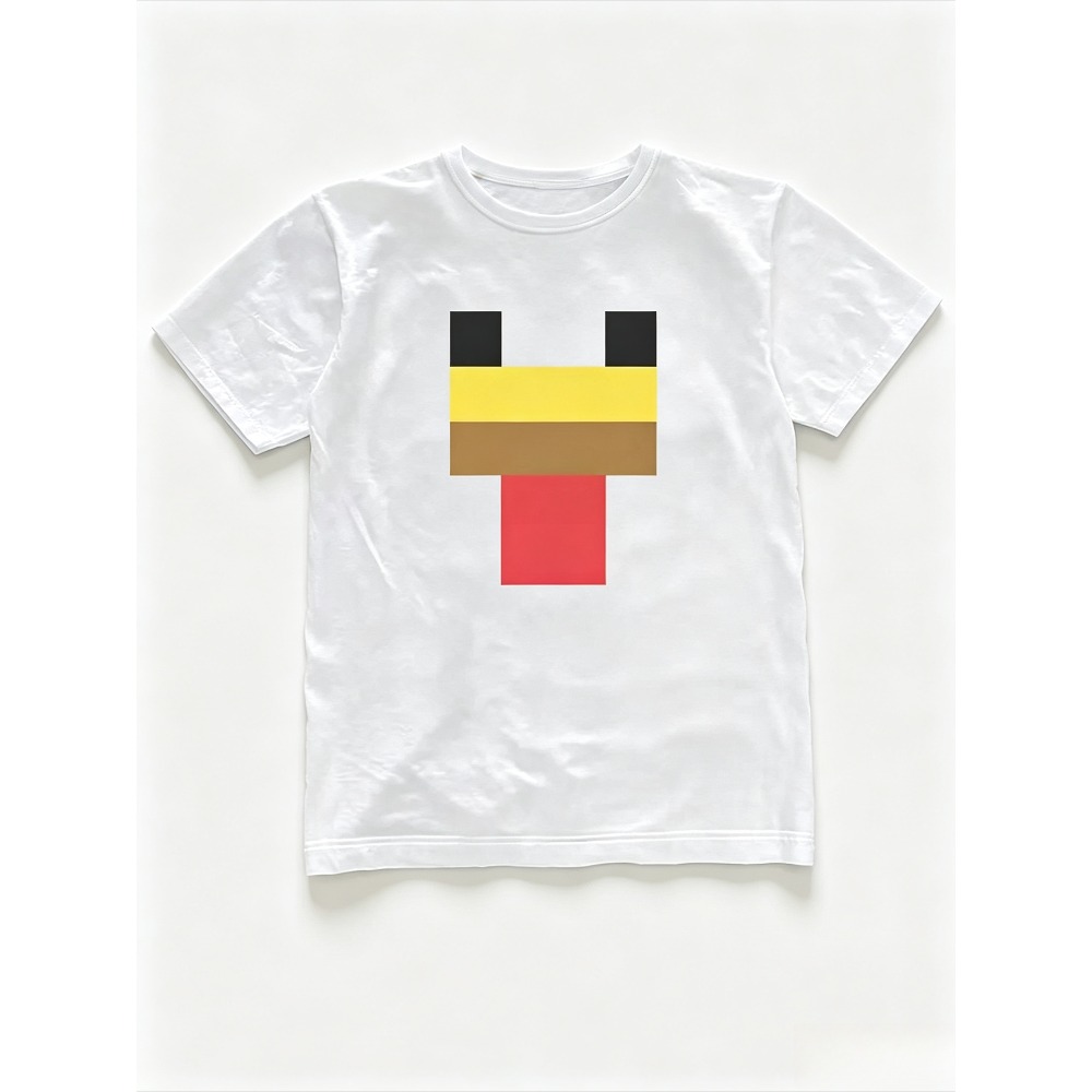 Retro Gaming T Shirt - Minimal Piksel Tavuk Yüzü Grafik Erkek