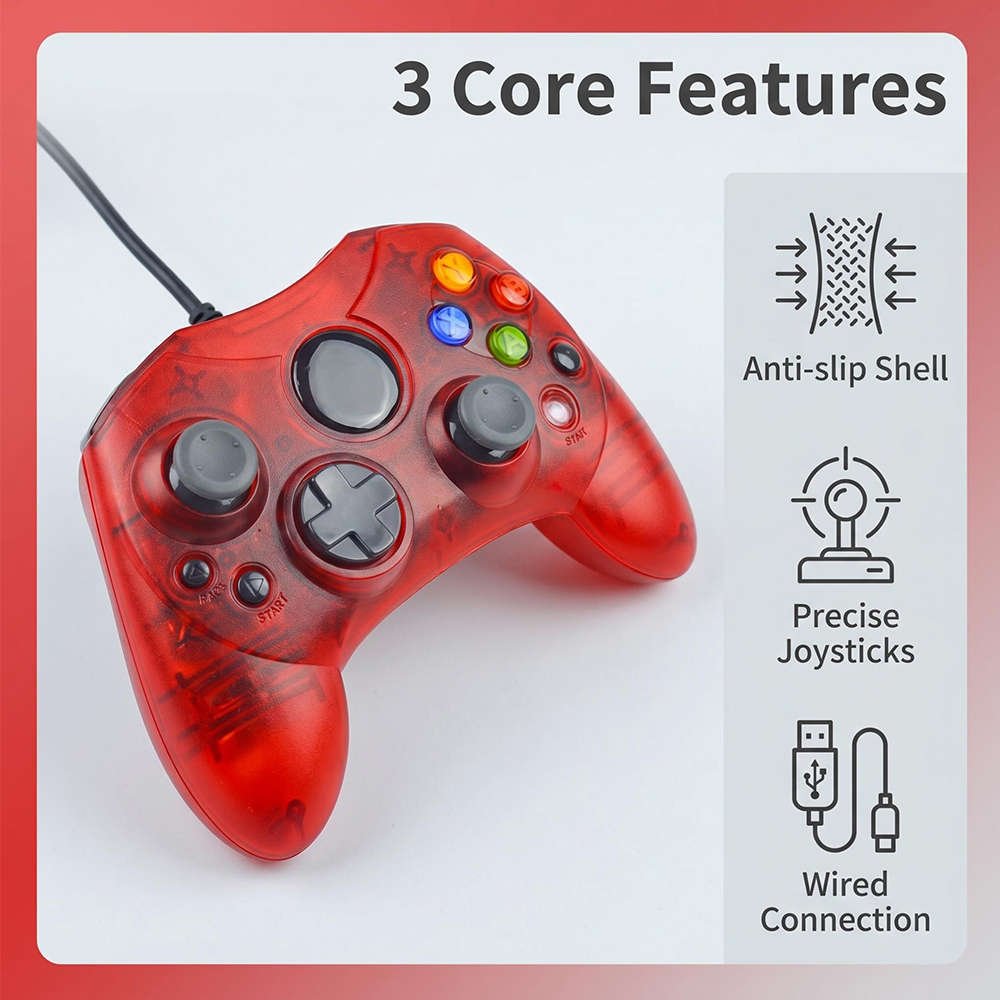 Retro Gaming Xbox Controller - Kablolu Oyun Kumandası - Retro Oyun