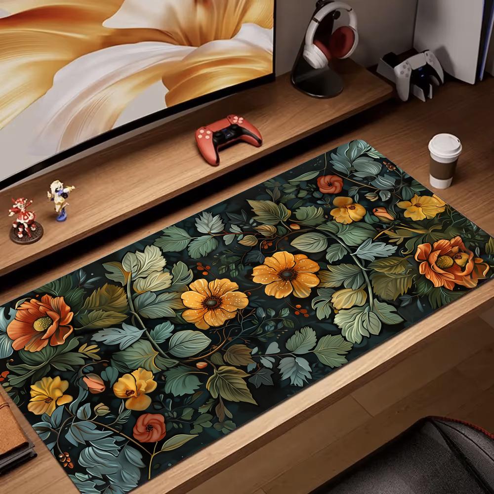Retro Gaming Accessories - Retro çiçek sanat rendering Mouse Pad