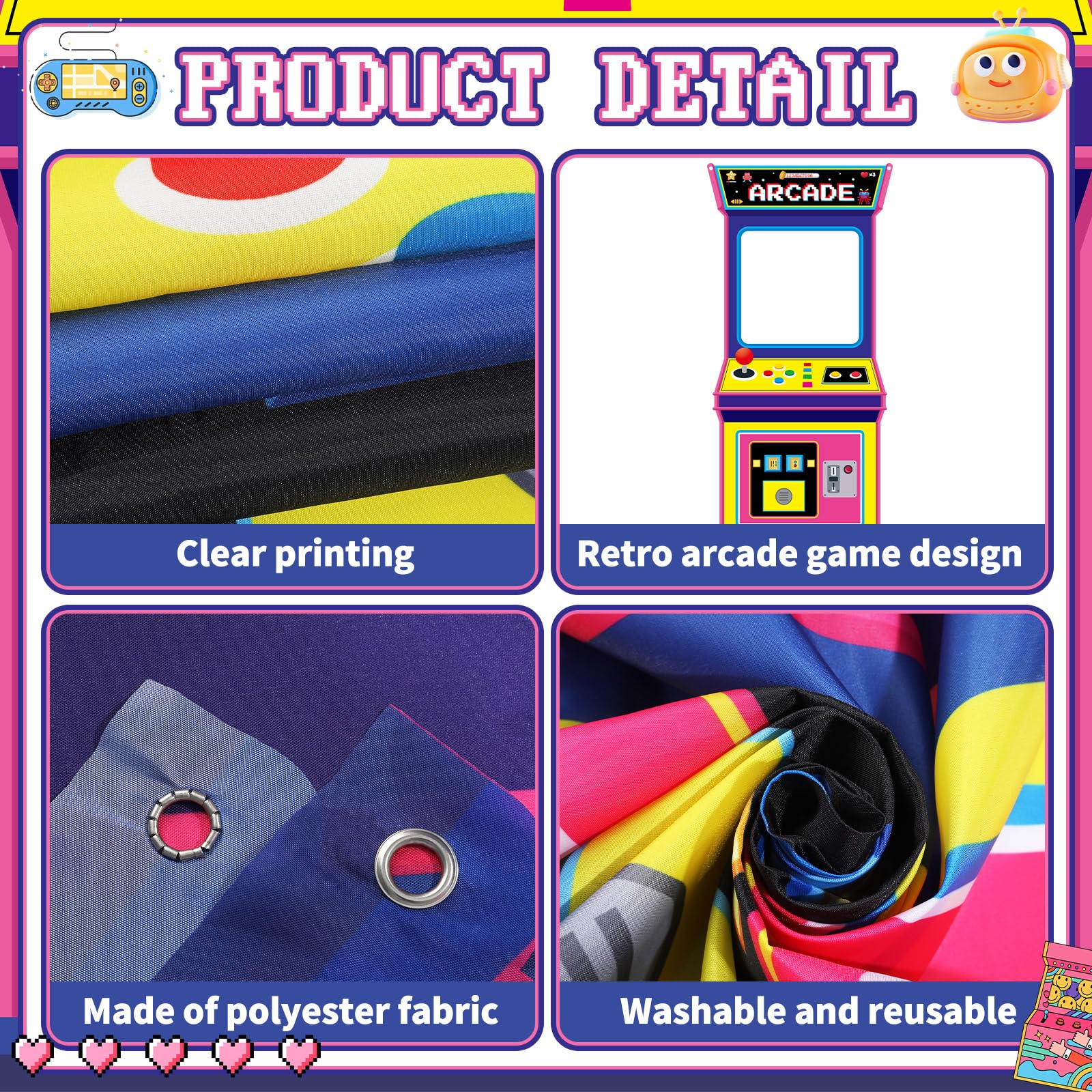 Retro Video Oyunları Kumaş Arc - Retro Gaming Decor incelemesi ve fiyatı
